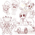  ! 1girl @_@ ahoge black_eyes blush dress frown gloves hat hat_removed headwear_removed mechanical_arms monochrome open_mouth orange_hair peacock_(skullgirls) punching ribbon rt-sy sharp_teeth short_hair sitting sketch skullgirls smile spot_color star teeth tongue top_hat wince 