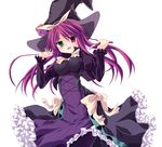  artist_request dress duel_monster fork hat heterochromia madolche_magileine pantyhose pink_hair solo witch_hat yuu-gi-ou 