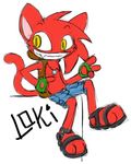  clothing cub fangs feline hoodie loki_(squir) male mammal necklace sandals shorts sketch squir young 