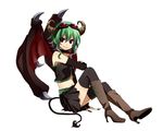  boots demon goggles gumi horns ichinose_yukino red_eyes skirt tail thighhighs vocaloid white wings 