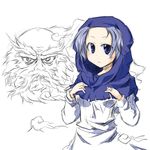  blue_eyes blue_hair hood kumoi_ichirin short_hair touhou unzan yuuhi_alpha 