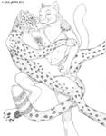  anthro anthro_on_feral balls bestiality breasts cheetah cougar erection feline female feral handjob interspecies male mammal multi_breast multi_nipple multipul_nipples nipples pawjob pencil penis soulgryph straight traditional traditional_media 