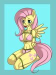  anthro anthrofied ball_gag bdsm bikini blue_eyes blush bondage bound breasts cherry cleavage cloth clothed clothing cutie_mark equine female fluttershy_(mlp) friendship_is_magic gag hair horn horse kloudmutt long_hair looking_at_viewer mammal my_little_pony nipples pegasus pink_hair pony skimpy swimsuit wings 