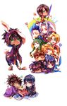  alexei_dinoia animal_ears bunny_ears chibi flynn_scifo harry_whitehorse karol_capel male_focus multiple_boys pepa raven_(tales) schwann_oltorain tales_of_(series) tales_of_vesperia tison white_background yeager_(tales) yuri_lowell zagi_(tales) 