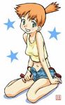  1girl cute ikurumi_kaoru kasumi_(pokemon) pokemon sitting solo unzipped 