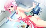  ass game_cg naked_apron pink_hair short_hair sideboob zutto_tsukushite_ageru_no 