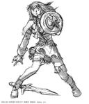  2011 blonde_hair highres long_hair pyrrha_alexandra sketch soul_calibur soul_calibur_v soulcalibur_v 