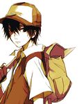 backpack bad_id bad_tumblr_id bag baseball_cap black_hair hat lechuza looking_at_viewer male_focus pixiv_red pokemon pokemon_(game) pokemon_rgby red_(pokemon) red_(pokemon_rgby) solo 