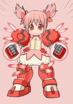  bow gundam gundam_age gundam_age-1 gundam_age-1_titus hair_bow highres kaname_madoka magical_girl mahou_shoujo_madoka_magica mecha_musume pink_eyes pink_hair solo teruya_kazuhito 