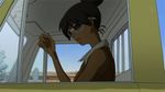  1girl animated animated_gif cap dark_skin driving female lowres michiko_&amp;_hatchin michiko_malandro michiko_to_hacchin michiko_to_hatchin motor_vehicle screencap solo sunglasses tongue tongue_out vehicle 