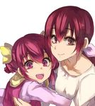  :d blush casual eyelashes family hoshizora_ikuyo hoshizora_miyuki hug long_hair mother_and_daughter multiple_girls open_mouth pepe_(jonasan) pink_eyes pink_hair pink_vest ponytail precure short_hair smile smile_precure! twintails vest 