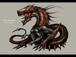  dragon gia monster multiple_arms no_eyes no_humans pixiv_fantasia pixiv_fantasia_sword_regalia spikes 