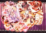  bare_shoulders blonde_hair book brown_hair cake cookie dessert doughnut dual_persona food hat heart long_hair maribel_hearn multiple_girls purple_eyes pz short_hair touhou usami_renko 