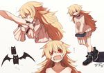  bat bdsm blonde_hair bondage bound bound_wrists character_sheet closed_eyes collar fangs fuurin_(omaemona) licking long_hair looking_at_viewer pixiv_fantasia pixiv_fantasia_sword_regalia red_eyes sweater very_long_hair 