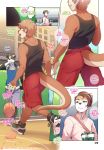  adrian_iliovici anthro basketball blush canid canine clothed clothing comic dialogue english_text footwear group male mammal milo_stefferson mustelid open_mouth otter outside shoes smile standing text tokifuji 
