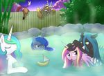  banana bath blue_eyes bubble bush changeling chrysalis cloud discord_(mlp) draconequus equine fangs female fence feral friendship_is_magic fruit green_eyes hair horn hot_spring madmax mammal multi-colored_hair my_little_pony night princess_celestia_(mlp) princess_luna_(mlp) queen_chrysalis_(mlp) red_eyes sail sky start towel unicorn water winged_unicorn wings 