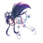  black_hair blue_eyes boots cure_white dress earrings eyelashes futari_wa_precure gloves hair_ribbon half_updo heart jewelry knee_boots long_hair magical_girl nekoyanagi_matasaburou precure ribbon solo white_footwear yukishiro_honoka 