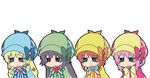  4girls bags_under_eyes blonde_hair brown_hair cordelia_glauca flower hat hercule_barton long_hair multiple_girls oosawa_(pixiv2051355) open_mouth pink_hair purple_hair ribbon sherlock_shellingford short_hair tantei_opera_milky_holmes yuzurizaki_nero 