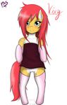  &hearts; blush cub dripping equine female foalcon hair horse mammal my_little_pony pony psychoticmindsystem pussy pussy_juice red_hair socks vixy_hooves young 
