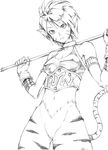  animal_ears bad_id bad_pixiv_id breasts breath_of_fire breath_of_fire_ii furry highres looking_at_viewer monochrome rinpoo_chuan small_breasts solo tail takeuma 