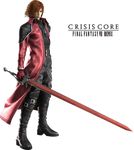  boots brown_hair crisis_core_final_fantasy_vii final_fantasy final_fantasy_vii full_body genesis_rhapsodos gloves jacket leather leather_pants male male_focus official_art pants red_jacket simple_background solo standing sword text weapon 