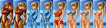  abs bikini blonde_hair blue_eyes bodysuit breasts ecchi-mia metroid nintendo nipples nude ponytail samus_aran shorts torn_clothes varia_suit zero_suit 