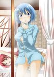  after_sex arm_up bad_id bad_pixiv_id blue_eyes blue_hair blush breasts convenient_censoring covered_nipples dakimakura_(object) long_hair looking_at_viewer lying mahou_shoujo_madoka_magica medium_breasts miki_sayaka multiple_girls naked_shirt no_bra no_panties nude on_side open_clothes open_mouth open_shirt pillow red_eyes red_hair sakura_kyouko shirt shocked_eyes short_hair sicile_gloria tears window 