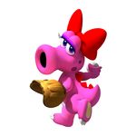  3d absurdres baseball_glove birdo black_eyes highres mario_(series) nintendo no_humans official_art pink_skin super_mario_bros. 