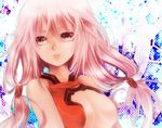  bad_id bad_pixiv_id bare_shoulders breasts center_opening face guilty_crown lips long_hair medium_breasts mofuaki pink_eyes solo twintails upper_body yuzuriha_inori 