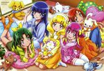  :3 :d :o absurdres akaooni animage aoki_reika blonde_hair blue_eyes blue_hair bow candy_(smile_precure!) casual character_doll eyelashes green_eyes green_hair hair_bow hair_ornament hairband hairclip highres hino_akane_(smile_precure!) hoshizora_miyuki kawamura_toshie kise_yayoi long_hair lying majorina midorikawa_nao multiple_girls non-web_source official_art on_stomach open_mouth pink_bow pink_eyes pink_hair pink_vest pop_(smile_precure!) precure red_eyes red_hair short_hair smile smile_precure! socks stuffed_animal stuffed_toy thighhighs vest white_hairband white_legwear wolfrun yellow_eyes zettai_ryouiki 