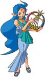  blue_eyes blue_hair full_body harp instrument jewelry jpeg_artifacts long_hair nayru official_art pointy_ears sandals the_legend_of_zelda the_legend_of_zelda:_oracle_of_ages the_legend_of_zelda:_oracle_of_seasons transparent_background 