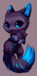  ambiguous_gender blue_eyes blue_nose cat chibi falvie feline feral fur mammal purple_fur solo 