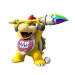  3d absurdres baseball boswer_jr bowser_jr. club highres horns koopa mario_(series) nintendo no_humans official_art paintbrush red_hair shell single_tooth super_mario_bros. weapon white_background 