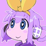  1girl blue_eyes blush_stickers hairband headphones heart hiiragi_tsukasa lucky_star marimarimo photoshop purple_hair short_hair simple_background solo tantei_opera_milky_holmes 