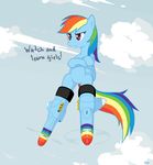  cloud devo devo87 ears english_text equine female friendship_is_magic hair horse long_hair mammal ms_paint multi-colored_hair my_little_pony open_mouth pegasus pony purple_eyes rainbow_dash_(mlp) rainbow_hair sky solo strike_witches text wings 