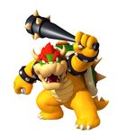  3d absurdres baseball baseball_bat boswer bowser claws club highres horns mario_(series) nintendo no_humans official_art red_eyes red_hair shell spikes super_mario_bros. weapon white_background 