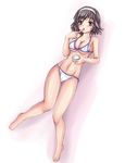  barefoot bikini black_hair breasts brown_eyes covered_nipples food ice_cream kami_nomi_zo_shiru_sekai medium_breasts navel short_hair swimsuit takahara_ayumi yo-jin 