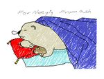  ashurak_(artist) blanket cute eyes_closed mammal mustelid nose_bubble otter pillow plushie sleeping 