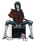  adventure_time amplifier axe bass bass_guitar cartoon_network doubleleaf gb_(doubleleaf) instrument marceline marceline_abadeer ripped_jeans sandals shirt sitting smile striped striped_shirt stuffed_animal stuffed_toy two-tone_stripes weapon 