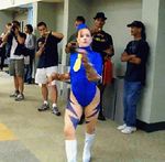  animated animated_gif cammy_white cammy_white_(cosplay) capcom cosplay lowres photo street_fighter 