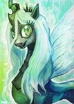  creepy crown equine fangs female feral friendship_is_magic green_eyes horn horse mammal menacing my_little_pony nightmare_fuel open_mouth queen_chrysalis_(mlp) solo wings 