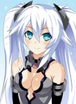  bad_id bad_pixiv_id bare_shoulders black_heart blue_eyes blush breasts cleavage cleavage_cutout hair_ornament kami_jigen_game_neptune_v long_hair medium_breasts neptune_(series) sd smile solo symbol-shaped_pupils twintails upper_body very_long_hair white_hair 