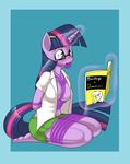 anthro anthrofied ball_gag bdsm bondage book bound breasts cleavage cloth clothed clothing cutie_mark derpy_hooves_(mlp) equine eyewear female friendship_is_magic gag glasses hair horn horse kloudmutt long_hair mammal my_little_pony pony shirt skirt solo twilight_sparkle_(mlp) unicorn 