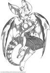  bat black_and_white claws dragon female mammal monochrome outcastproductions rouge_the_bat sega sitting smile solo sonic_(series) wings 