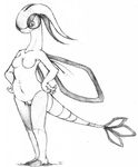  anthro breasts female flygon flyingrotten looking_at_viewer nintendo nipples nude pok&#233;mon pok&#233;morph pok&eacute;mon pok&eacute;morph pussy sketch solo standing video_games wings 