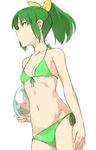  bad_id bad_pixiv_id ball beachball bikini bow front-tie_top green_eyes green_hair hair_bow midorikawa_nao minatsuki_randoseru navel ponytail precure side-tie_bikini smile_precure! solo swimsuit 