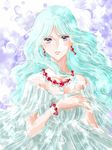  bad_id bad_pixiv_id bracelet dress earrings final_fantasy final_fantasy_iv final_fantasy_iv_the_after green_hair jewelry long_hair maenad necklace purple_eyes wavy_hair yukki_(rffcq251) 