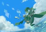  bad_id bad_pixiv_id bandana black_hair cloud day flying gen_3_pokemon gloves kana0503 ocean outdoors pokemon pokemon_(creature) pokemon_(game) pokemon_rse sky tropius water wingull yuuki_(pokemon) 