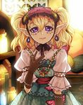  1girl agitha blonde_hair dress earrings elf gloves jewelry lolita_fashion melting_scarlet nintendo pointy_ears purple_eyes smile solo the_legend_of_zelda the_legend_of_zelda:_twilight_princess twilight_princess twintails 