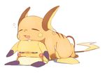  commentary_request drooling gen_1_pokemon gen_2_pokemon lying no_humans on_stomach open_mouth pichu pikachu pokemon pokemon_(creature) raichu saliva sleeping tail 